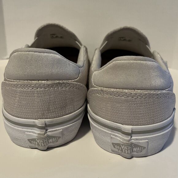 Vans Asher Deluxe Comfort Slip On Sneakers Women's 7.5 Woven Textile Light Gray - Picture 4 of 8